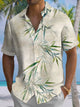 Alohadaddy Casual Everyday Hawaii Bamboo Print Art Button Cardigan Pocket Polyester Stretch Large Size Long Short Sleeve Shirt