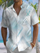 Alohadaddy Casual Everyday Hawaiian Geometric Art Print Polyester Stretch Button Cardigan Pockets Large Size Long Short Sleeve Shirt