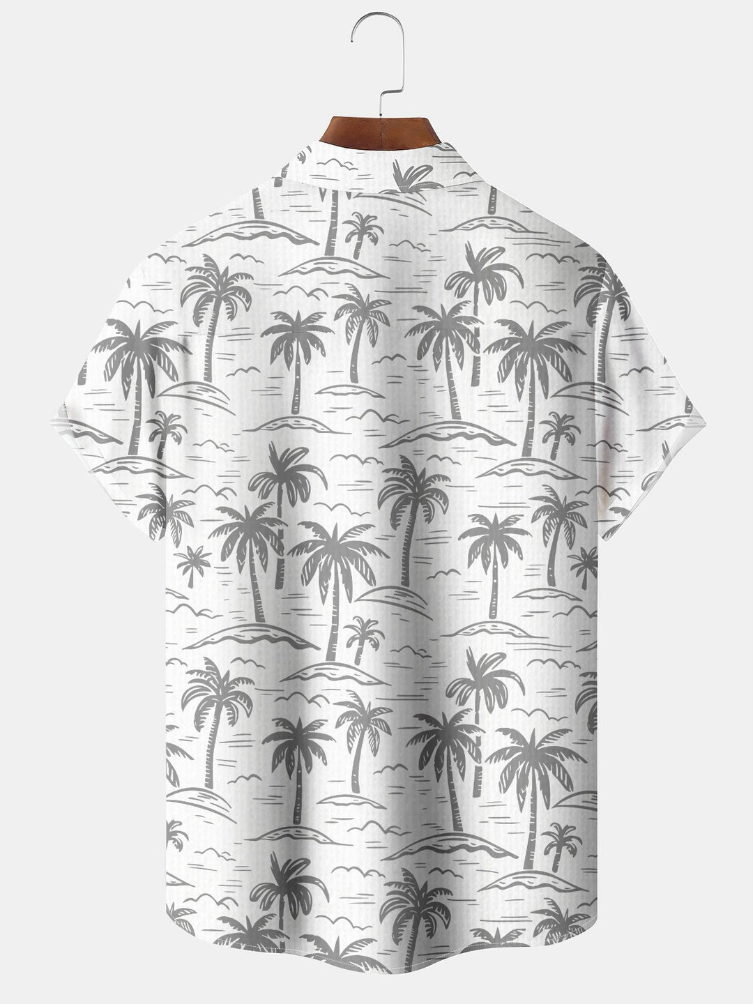 Alohadaddy Casual Collection Moisture-wicking Palm Tree Print Chest Pocket Stretch Oversized Hawaiian Short Sleeve Shirt