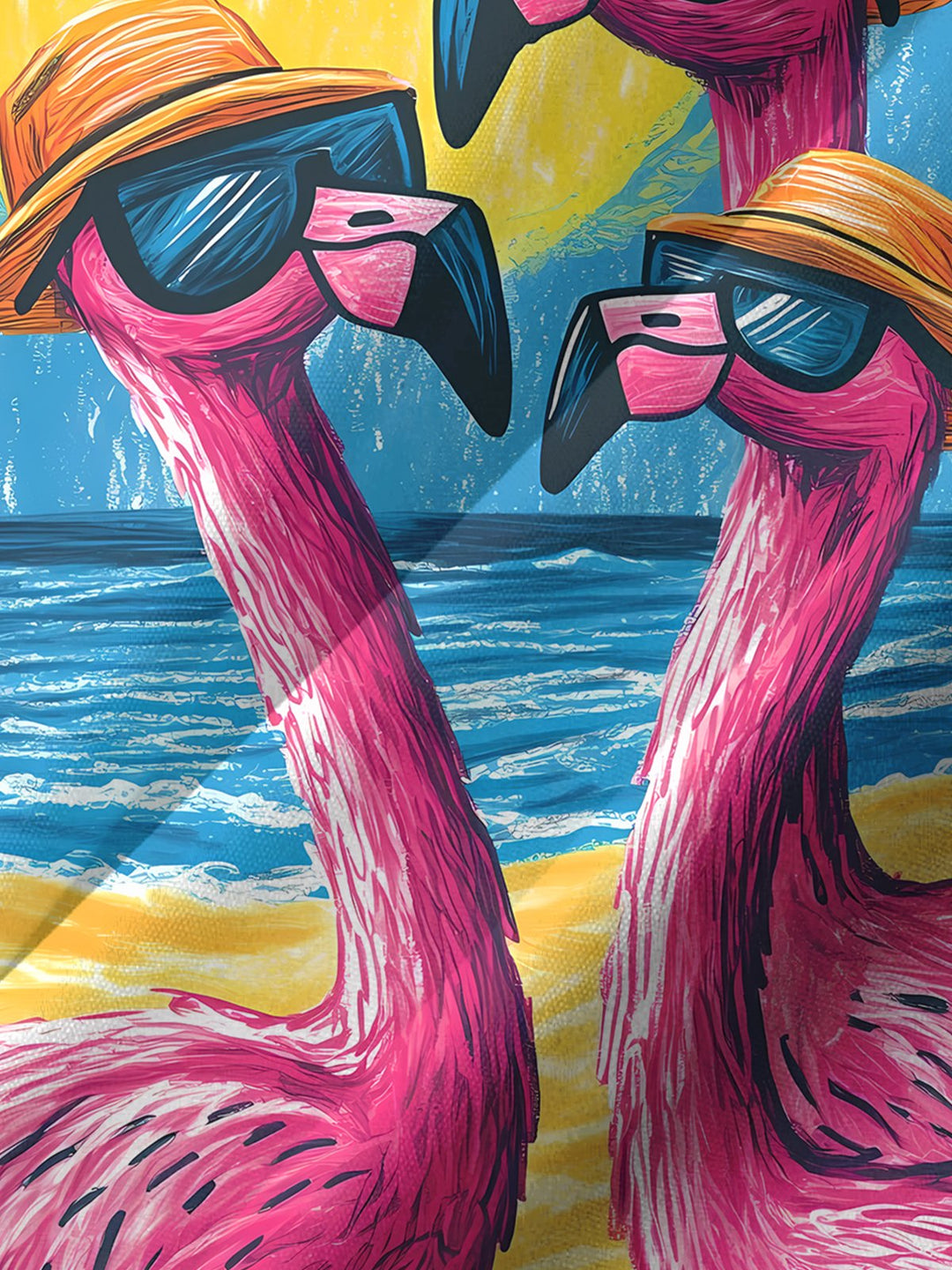 Alohadaddy® Hawaiian Flamingo Vacation Print Pocket Stretch Large Size Men&