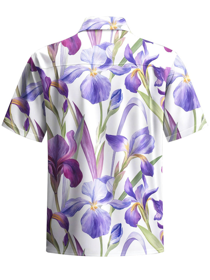 Alohadaddy® Hawaiian Flower Print Chest Pocket Men&