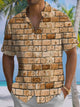 Alohadaddy® Casual Brick Wall Art Print Moisture Wicking Chest Pocket Mens Short Sleeve Shirt Big & Tall