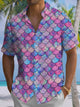 Alohadaddy® Hawaiian Geometric Art Print Chest Pocket Mens Short Sleeve Shirt Big & Tall