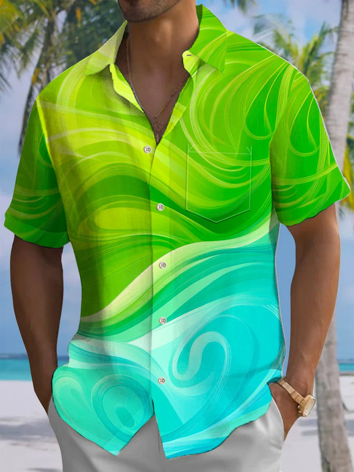 Alohadaddy® Hawaiian Abstract Gradient Art Print Moisture Wicking Men&