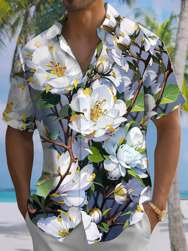 Alohadaddy® Hawaiian Flowers Art Print Moisture Wicking Men&