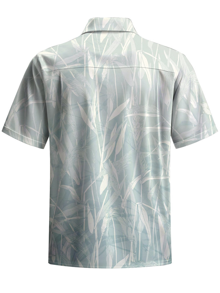 Alohadaddy® Hawaiian Flora Ombre Art Print Chest Pocket Mens Short Sleeve Shirt Big &amp; Tall