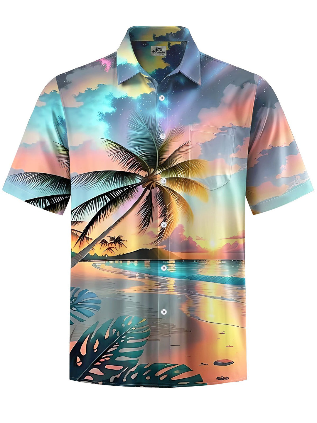 Alohadaddy® Hawaii Sunset Beach Art Print Chest Pocket Men&