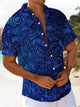Alohadaddy® Casual Abstract Art Print Chest Pocket Mens Wicking Short Sleeve Shirt Big & Tall