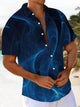 Alohadaddy® Casual Abstract Texture Art Print Chest Pocket Men Short Sleeve Shirt Big & Tall