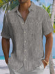 Alohadaddy® Casual Basic Textured Art Print Chest Pocket Men's Short Sleeve Shirt Big & Tall