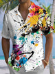 Alohadaddy® Hawaiian acrylic ink abstract print with chest pocket for men's short-sleeved shirts Big & Tall