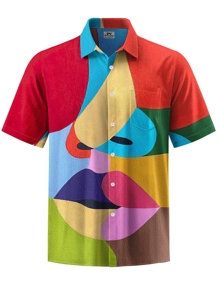 Alohadaddy® Casual Geometric Face Print Art Pocket Stretch Men&
