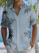 Alohadaddy® Hawaiian Bamboo Leaf Art Print Chest Pocket Mens Short Sleeve Shirt Big & Tall