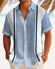 Alohadaddy® Men's Short-Sleeve Shirt  Vintage Striped Vacation Print, Button-Down with Pocket