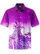 Alohadaddy® Vintage Ukiyo-e Gradient Print Chest Pocket Stretch Men's Short Sleeve Shirt Big & Tall