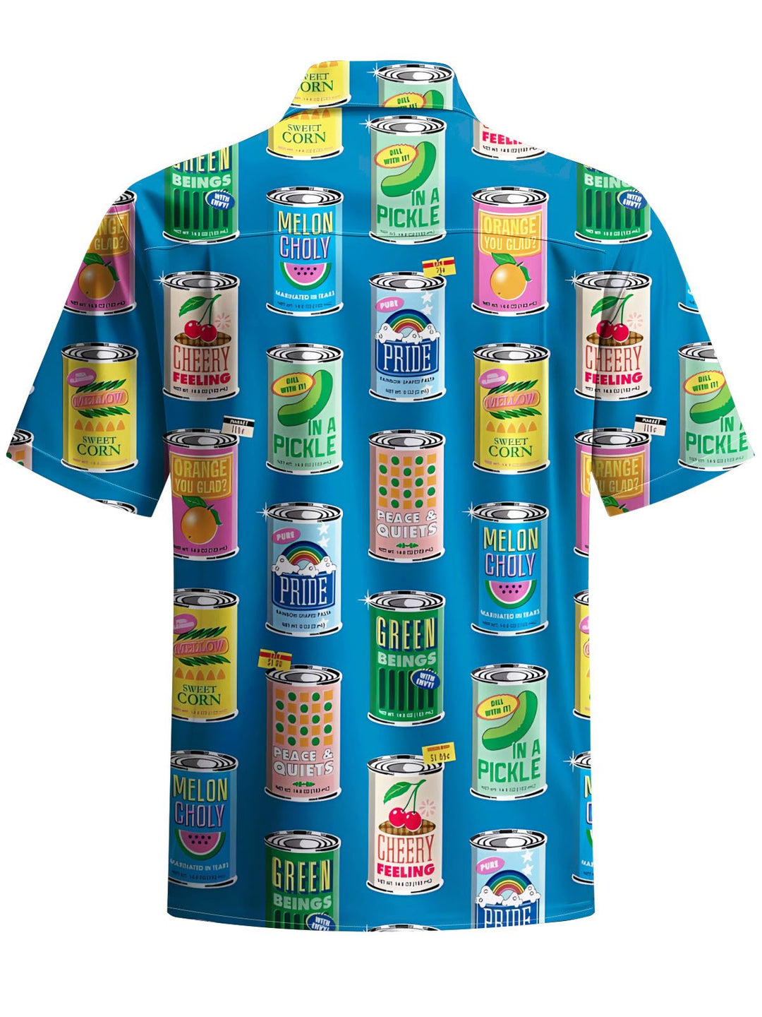 Alohadaddy® Casual Cans Print Art Chest Pocket Mens Short Sleeve Shirt Big &amp; Tall