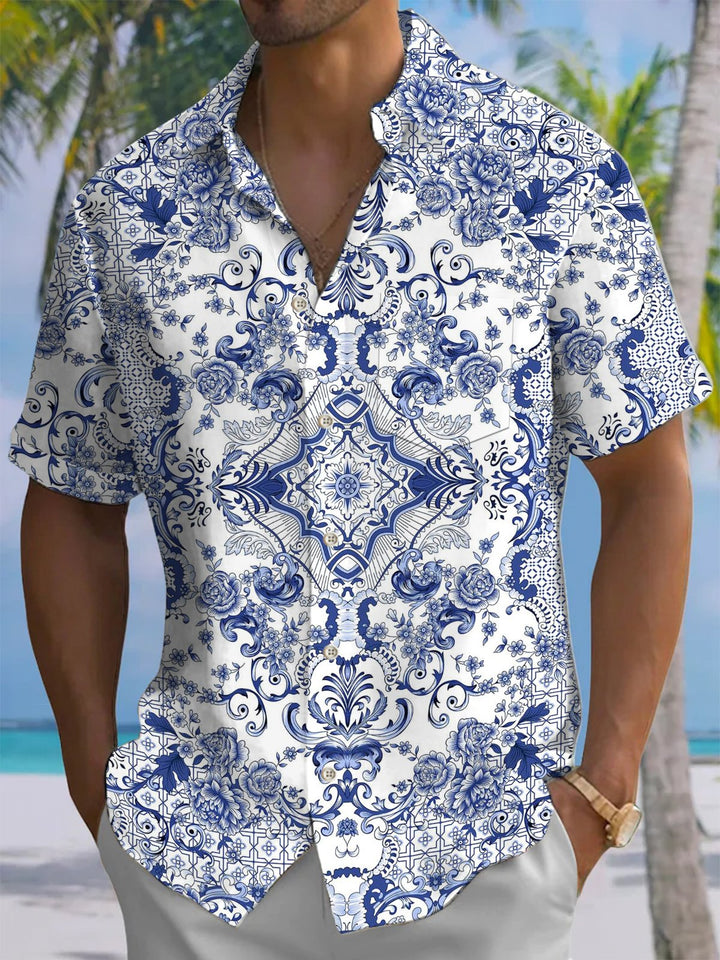 Alohadaddy® Casual Floral Art Print Moisture Wicking Men&