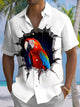 Alohadaddy® Parrot Print Art Chest Pocket Men's Short Sleeve Shirt Big & Tall