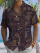 Alohadaddy® Casual Geometric Art Print Chest Pocket Men's Short Sleeve Shirt Big & Tall
