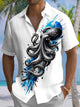 Alohadaddy® Casual Octopus Art Print Chest Pocket Men's Short Sleeve Shirt Big & Tall