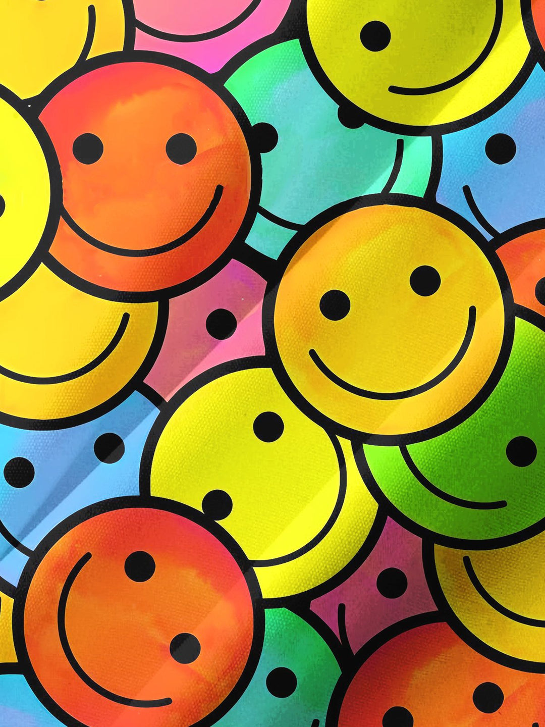 Alohadaddy® Casual Smiley Face Printed Chest Pocket Men&