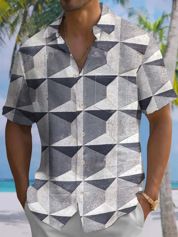 Alohadaddy® Casual Geometric Print Art Pocket Elastic Men&