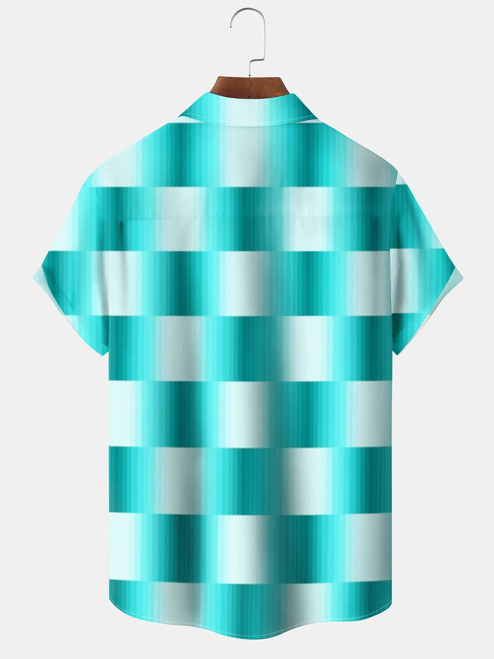 Alohadaddy® Casual Geometric Gradient Print Pocket Stretch Men&