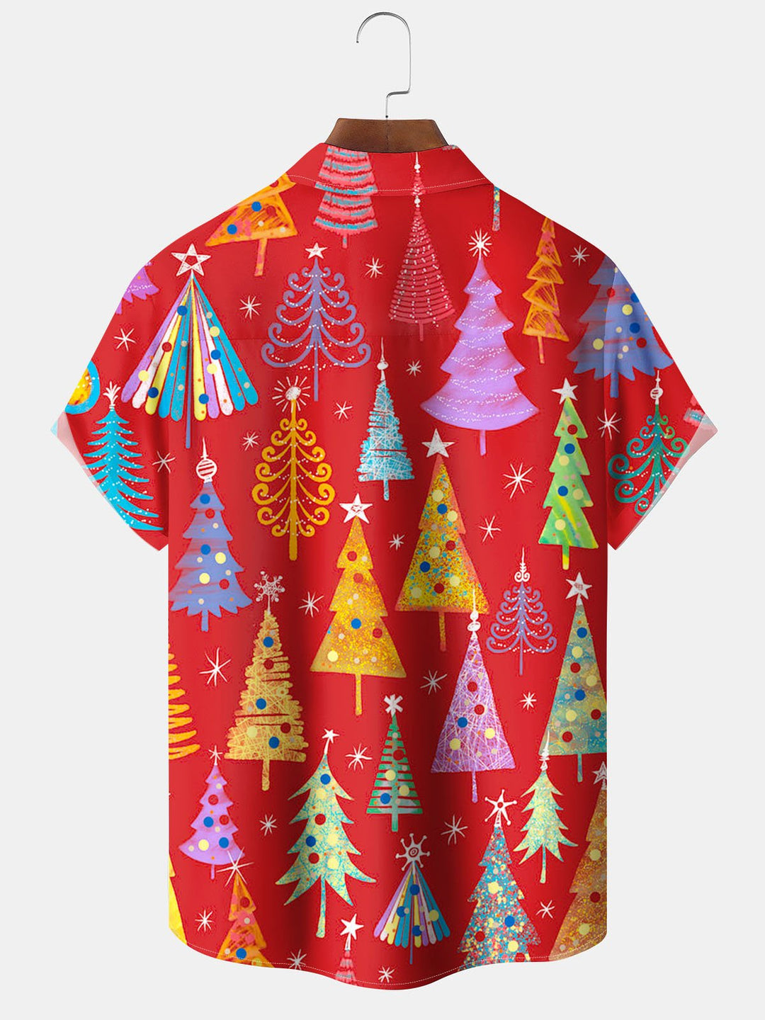 Alohadaddy® Christmas Fir Print Pocket Elastic Button Men&
