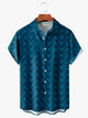 Alohadaddy Retro Geometric 3D Digital Print Men's Button Pocket Short Sleeve Shirt Big & Tall