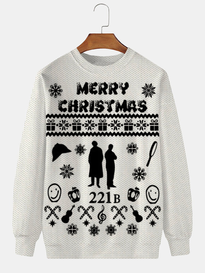 Alohadaddy Christmas Sweater Retro Movie 3D Digital Printing Men&