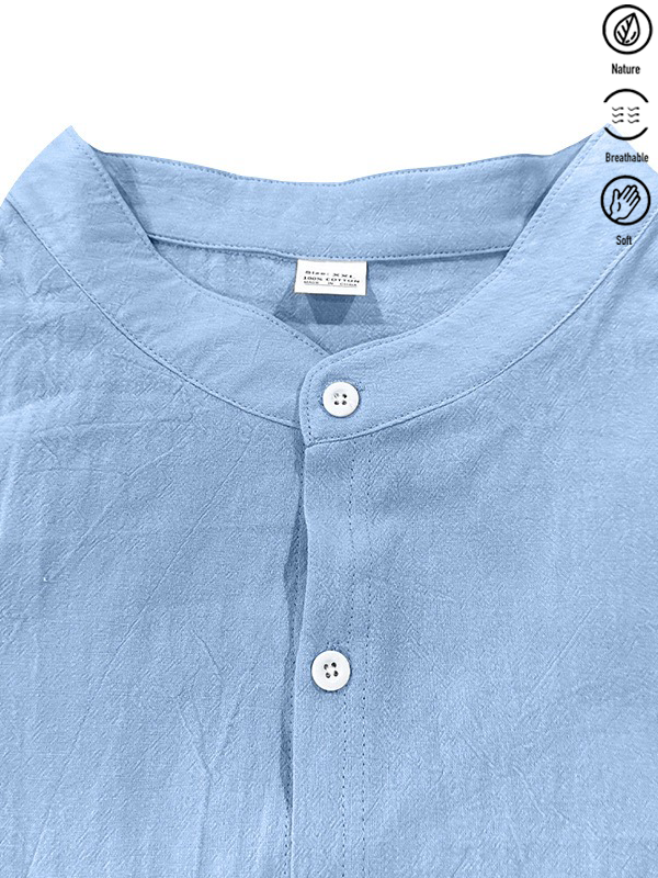 Alohadaddy® Basic Solid Color Cotton Linen Print Men&