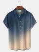 Alohadaddy® Hawaiian Retro Gradient Print Men's Button-Down Short-Sleeve Shirt Big & Tall