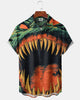 Alohadaddy® Men's Short-Sleeve Button-Down Shirt with Pocket Halloween Print