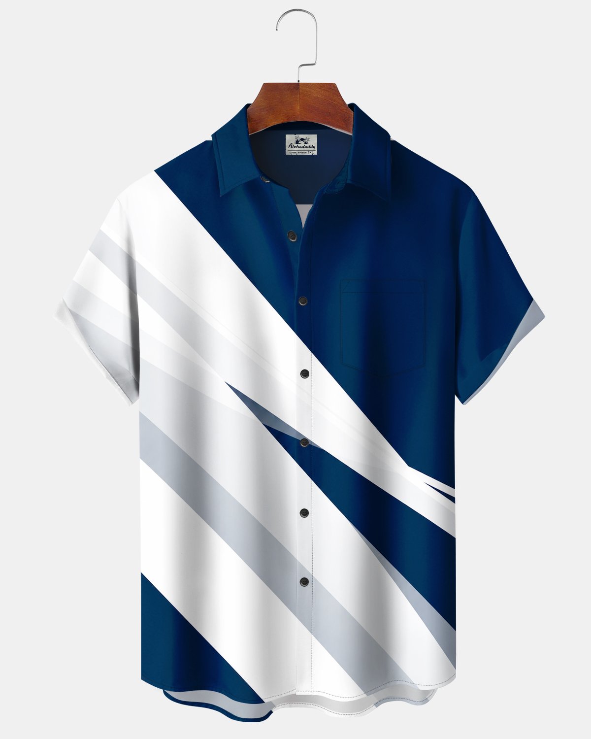 Alohadaddy® Men's Short-Sleeve Button-Down Shirt with Pocket Abstract Print