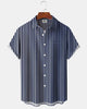 Alohadaddy® Basic Striped Print Men's Short-Sleeve Shirt