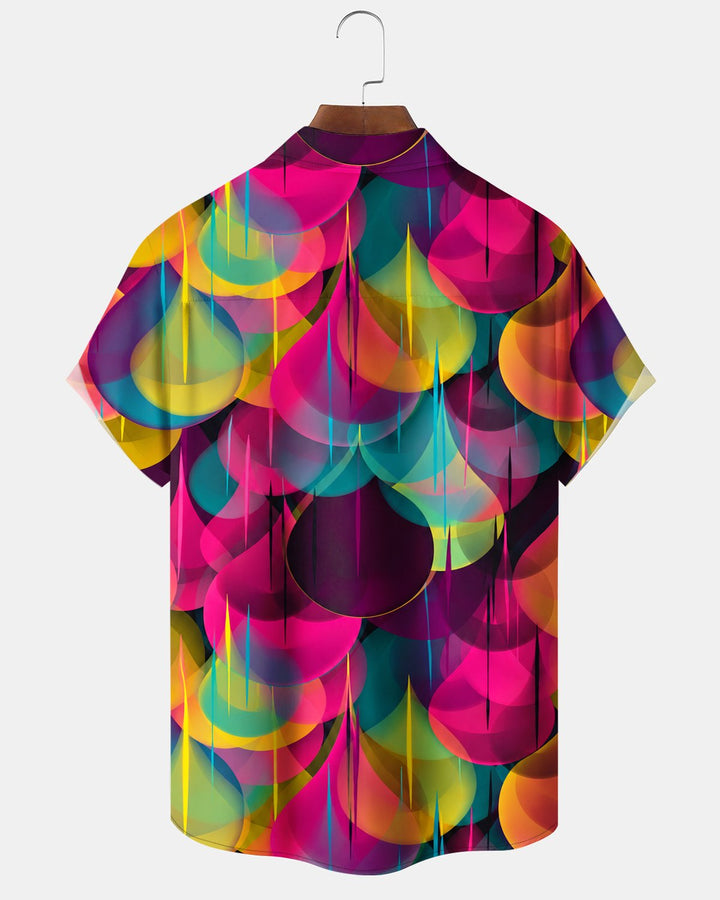 Alohadaddy® Casual Abstract Water Drop Neon Print Men&