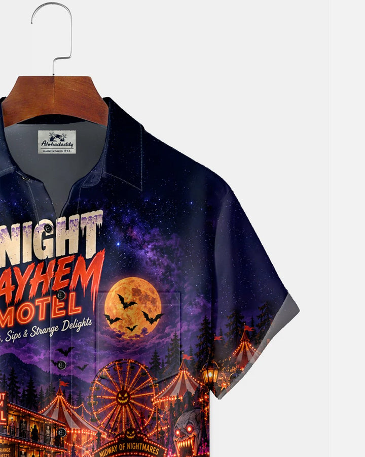 Alohadaddy® Holiday Halloween Ghost Party Motel Print Men&