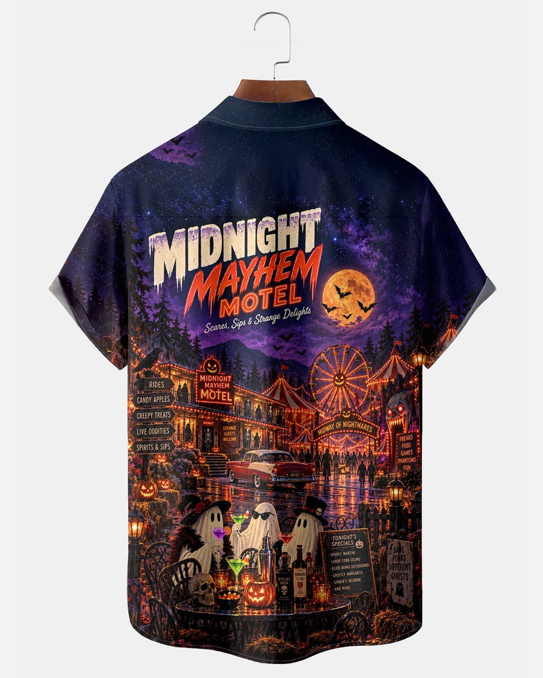 Alohadaddy® Holiday Halloween Ghost Party Motel Print Men&