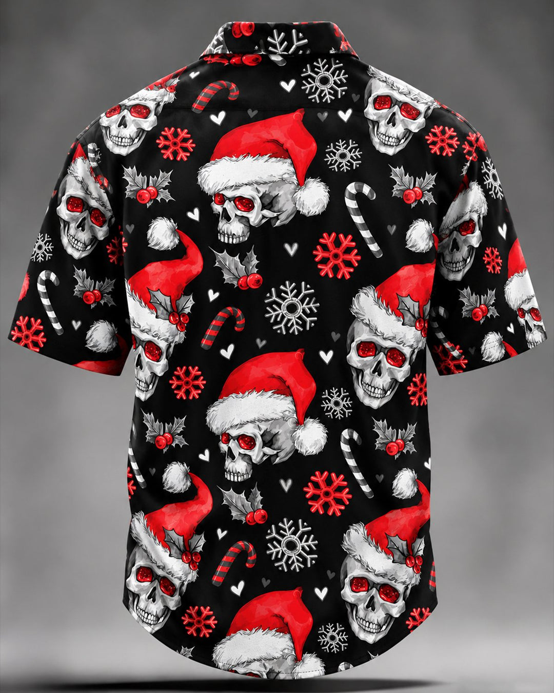 Alohadaddy® Holiday Christmas Skull Hat Snowflake Abstract Print Men&