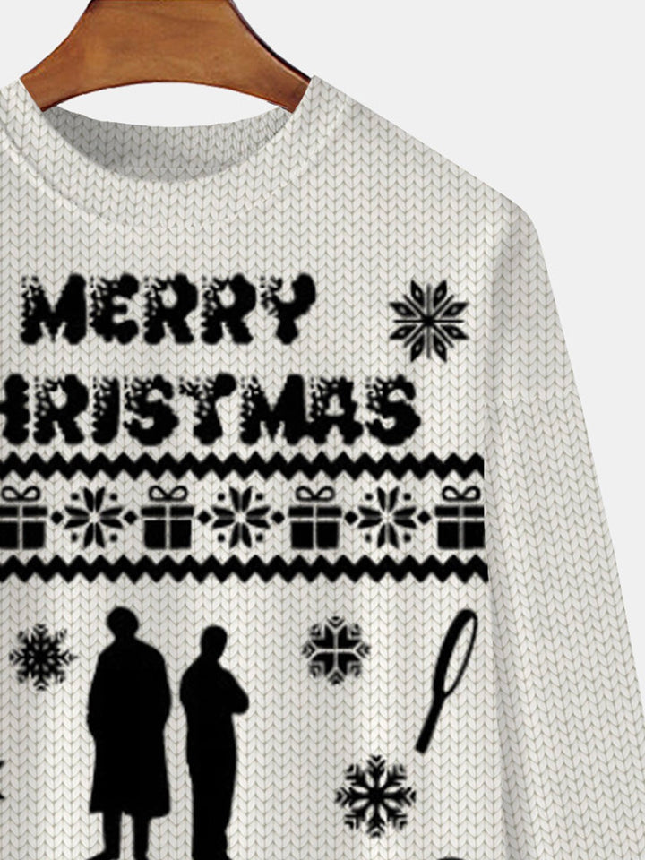 Alohadaddy Christmas Sweater Retro Movie 3D Digital Printing Men&
