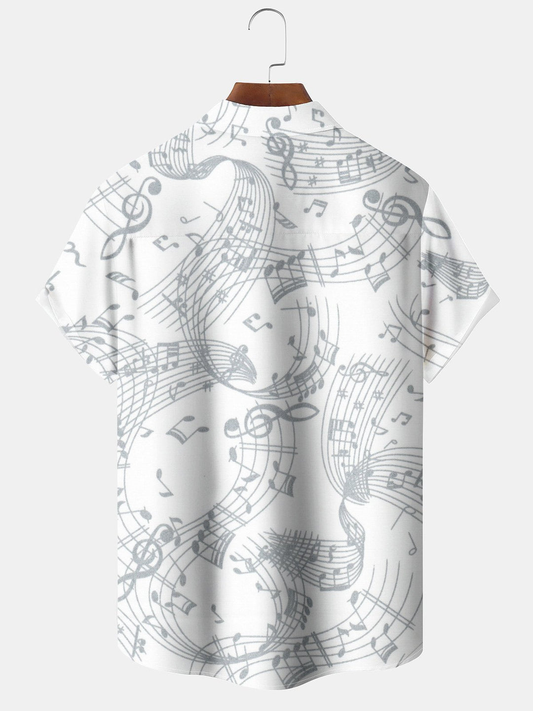 Alohadaddy® Casual Linen Music Notes Print Art Pockets Moisture Wicking Hawaiian Shirt Big &amp; Tall