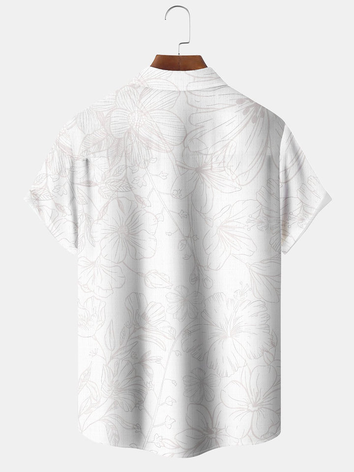 Alohadaddy® Casual Floral Print Art Pockets Large Size Stretch Men&