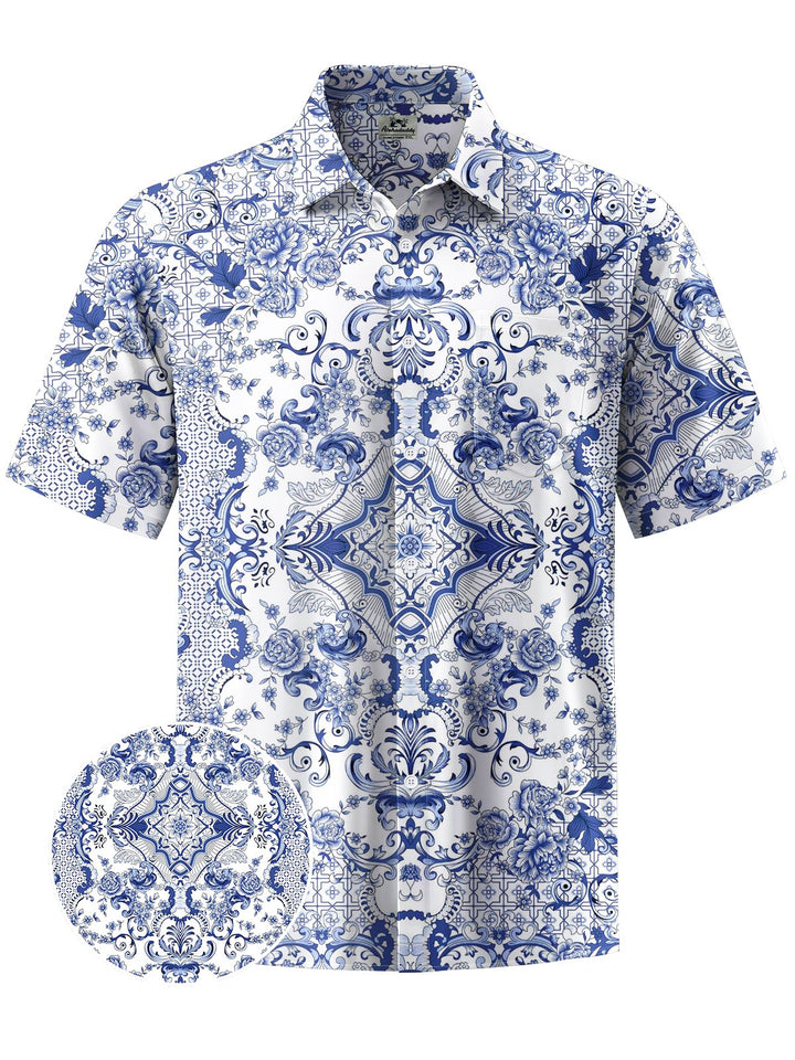 Alohadaddy® Casual Floral Art Print Moisture Wicking Men&