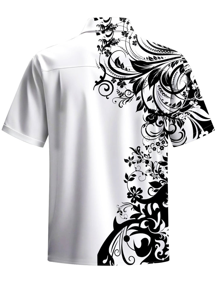 Alohadaddy® Casual Pattern Print Art Chest Pocket Men&
