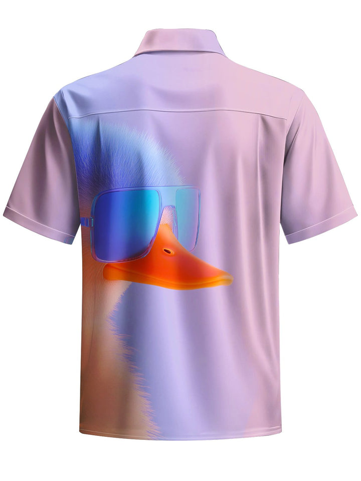 Alohadaddy® Casual Sunglasses with Duck Art Print and Stretch Chest Pocket for Men&