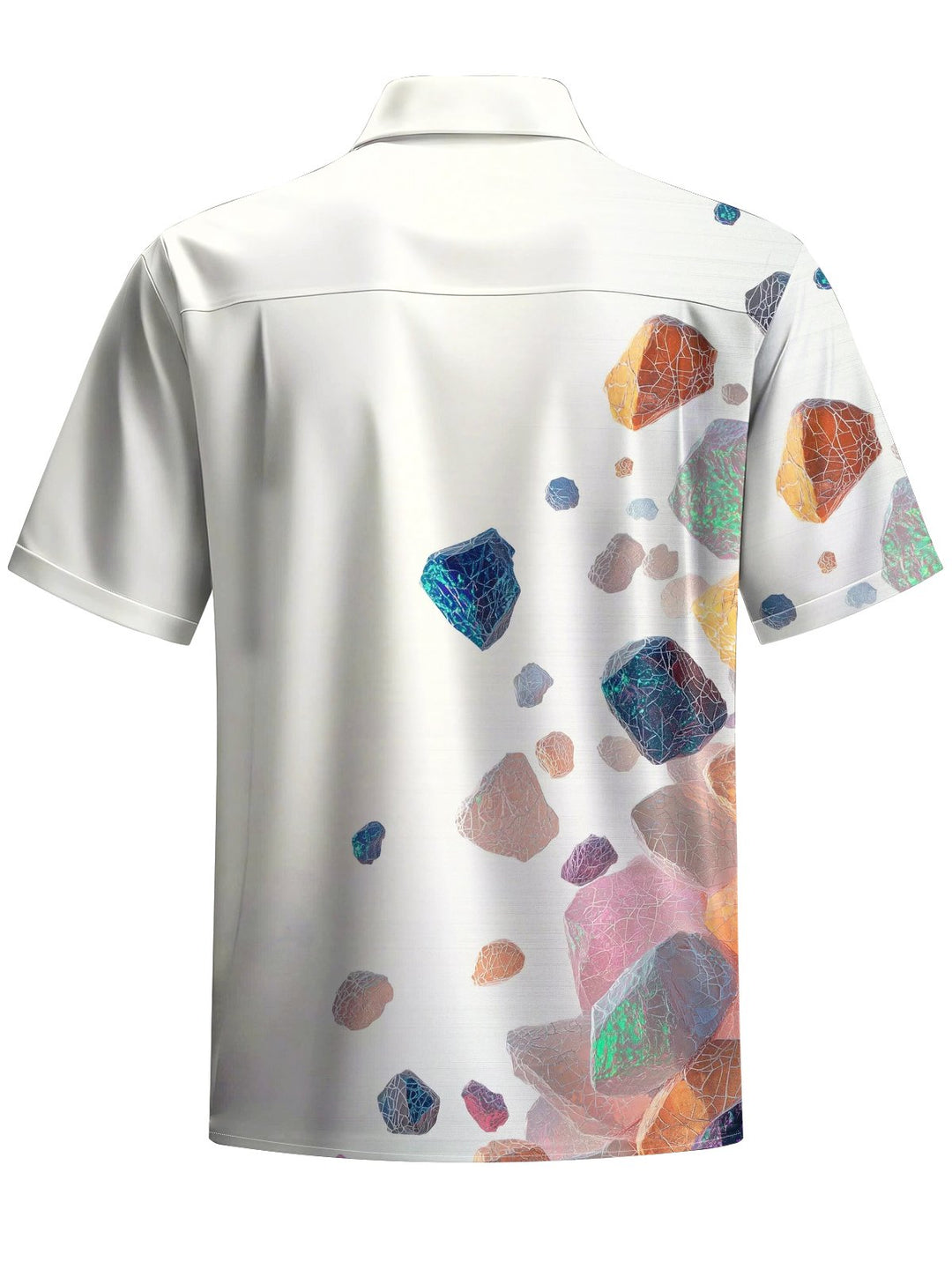 Alohadaddy® Casual Geometric Stone Art Print Chest Pocket Men&