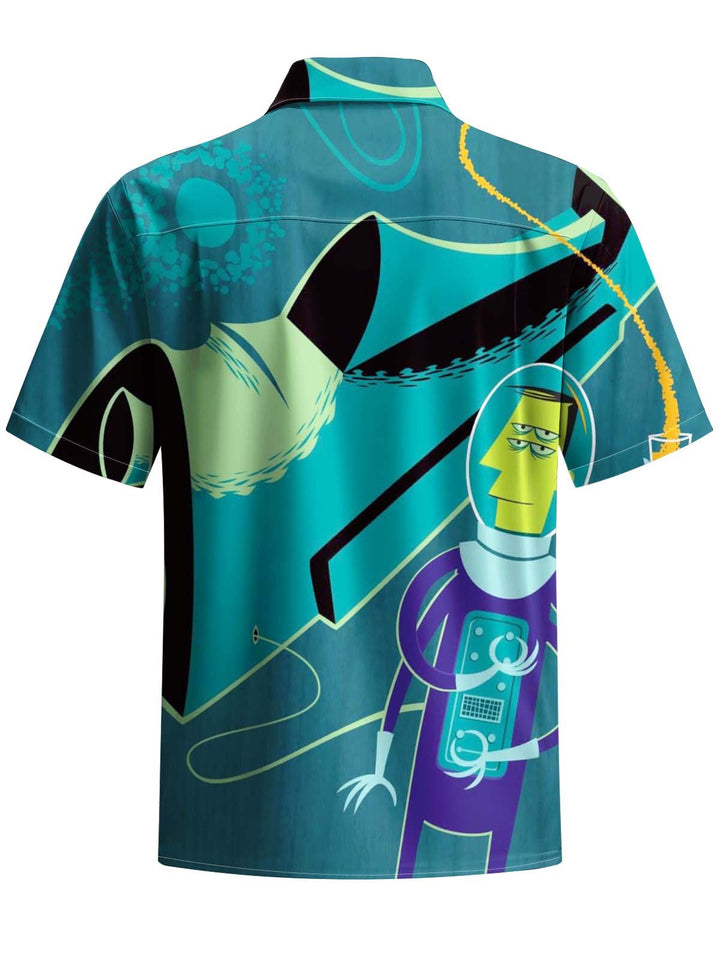 Alohadaddy® Vintage Cartoon Print Art Pocket Stretch Men&