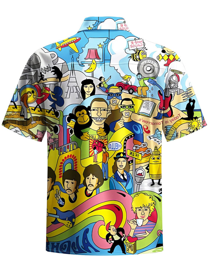 Alohadaddy® Casual Cartoon Beatles Print Pocket Stretch Men&