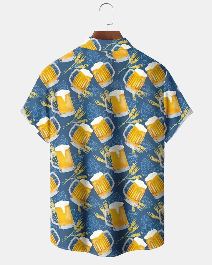 Alohadaddy® Retro Oktoberfest Beer Print Pocket Stretch Men&