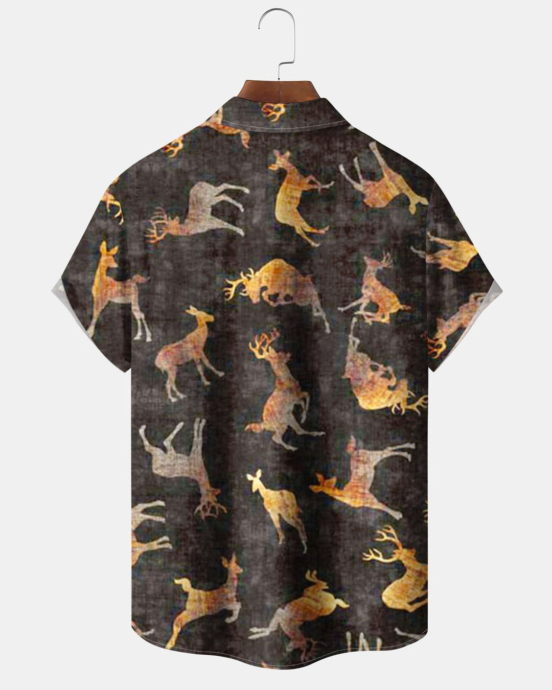 Alohadaddy® Christmas Reindeer Print Artistic Stretch Button Pocket Men&